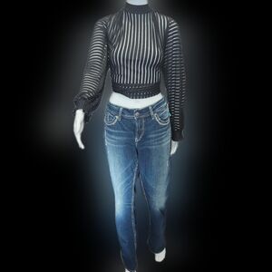 Silver jeans co. Designer y2k details slim fit jeans NWT Size 14